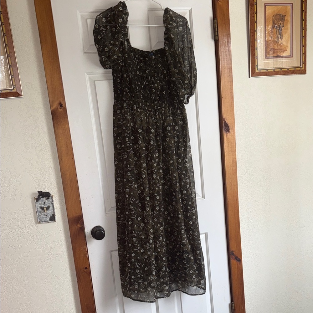 Floral green Maxi Dress